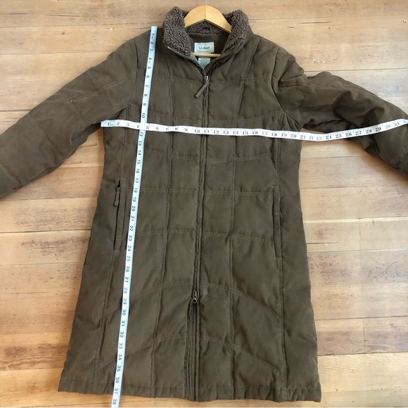 Brown L.L. Bean Long Goose Down Jacket sz M ✨ - Picture 11 of 13